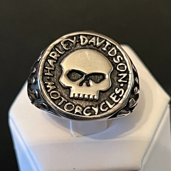 Other - Stainless Steel Harley Davidson Flame Skull Ring